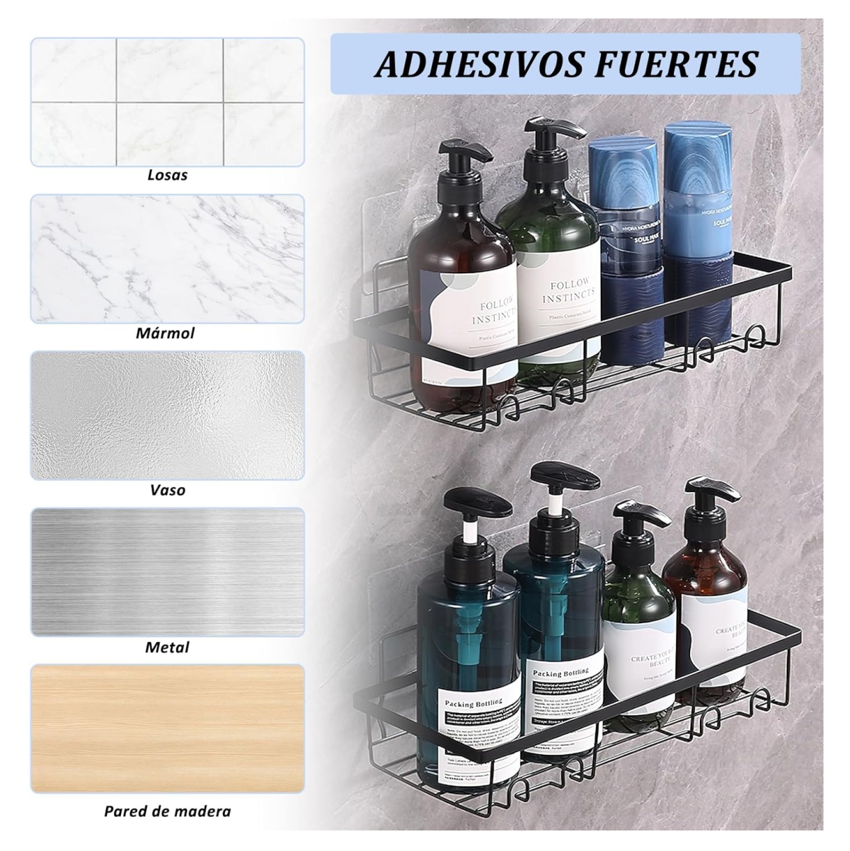 Miniatura 2 de Esquinero baño 5pcs Organizador Adhesivo